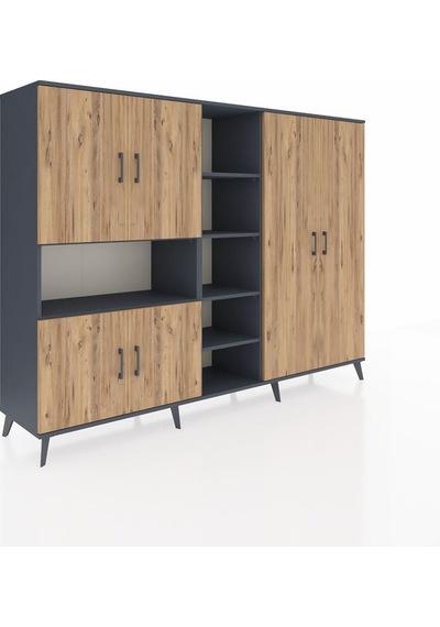 Hyperion Dolap 13 Raflı 6 Kapaklı 220x44x163 Antrasit-çam/antrasi Antrasit-çam/antrasit Hyperion Dolap 13 Raflı 6 Kapaklı 220x44x163 Antrasit-çam/antrasi Antrasit-çam/antrasit