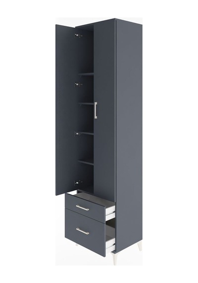 Hyperion Dolap 5 Raflı 2 Çekmeceli 2 Kapaklı 60x44x243 Antras... Antrasit