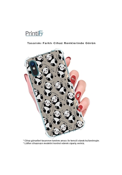 Xiaomi Mi 12 Pro Uyumlu Köşe Korumalı Antişok Kapak Panda Tasarımlı Şeffaf Kılıf