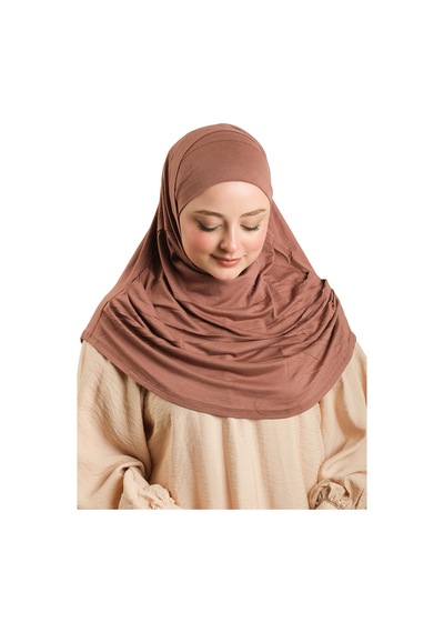 Hürrem Bone Haki Pratik Hazır Geçmeli Tesettür Eşarp Viskon Boneli Büyük Boy 1290bv 09 haki