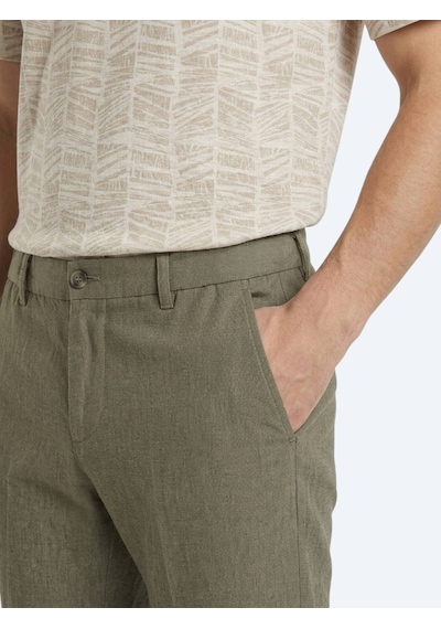 Kip Haki Dokuma Relaxed Fit Casual Pamuk Karışımlı Pantolon