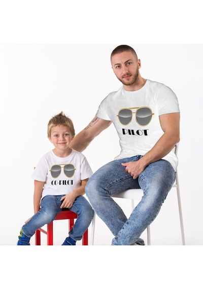 Pilot Co-Pilot Baba Oğul Kombini Tişört Giyim (544120395)