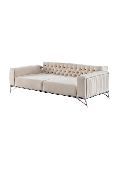 Weltew Home Mudanya Koltuk Takımı 3+1 Füme-krem