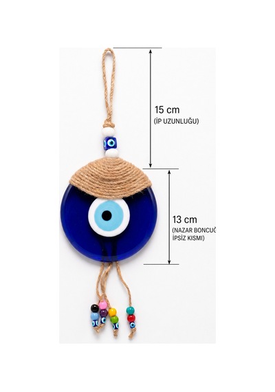 13 Cm Makrome Şapkalı Cam Nazar Boncuğu Duvar Süsü