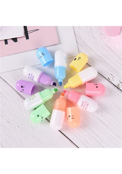 Kapsül Pastel Renkler İşaretleme Kalemi 6'lı Set 1122 Çok Renkli