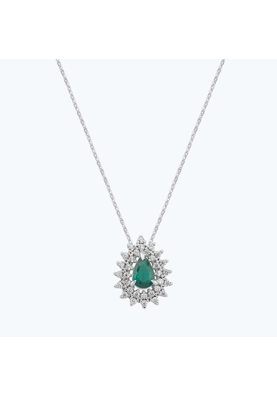 Altınbaş Yeşil Taşlı Altın Üçlü Damla Set Autk0033-b-24627-y-set