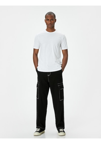 Koton Basic Tişört Slim Fit Kısa Kollu Bisiklet Yaka Beyaz 5wam10041hk Beyaz