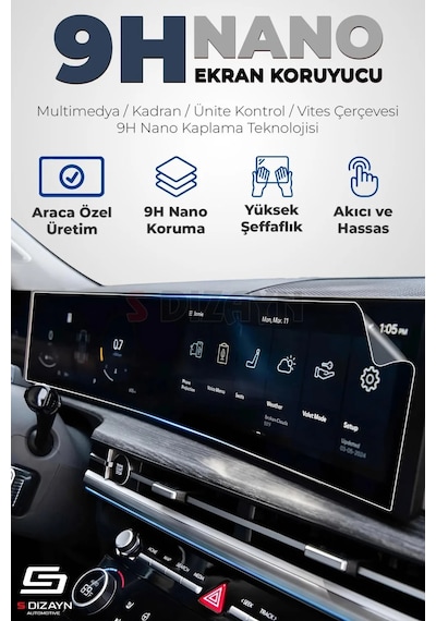 S-dizayn Renault Clio 6 Evolution 9h Nano Dijital Gösterge Ekran Koruyucu Parlak 2026 Üzeri A+ Kal