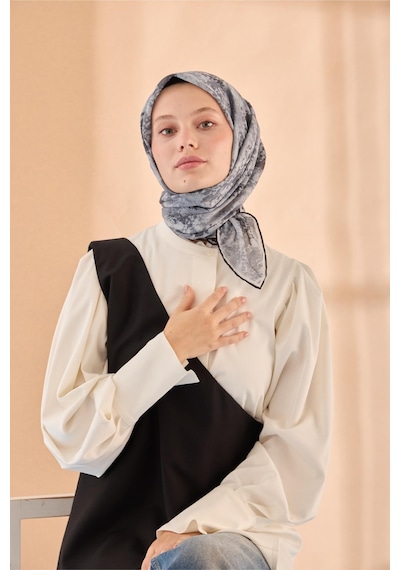 Silk Home Soft Eşarp 73095-15 Gri, Füme, Gümüş, Siyah