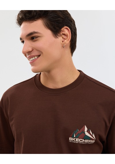 Skechers M Graphic Tee T-shirt Erkek Kahverengi Tshirt S2610059-2210