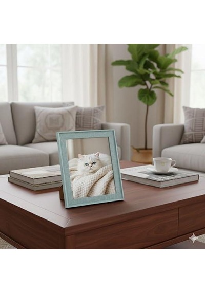 Efemark Premium Serisi 15 20 Cm Ahşap Resim Çerçevesi Açık Mavi
