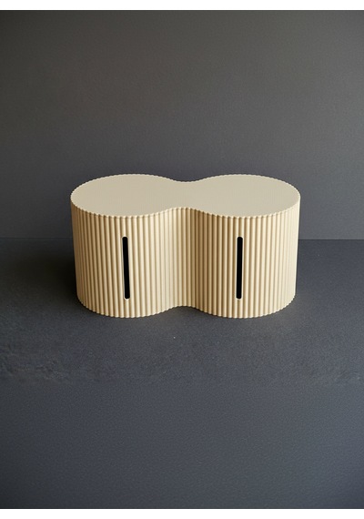 Dekoratif Tuvalet Kağıdı Kutusu 2 Li Rulo Kapasiteli Organizer -14x26x12 Cm Bej