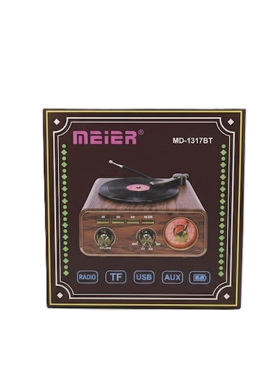 Md-1317bt Bluetooth Nostaljik Tasarım Hoparlör Radyo Plak Çalar Görünümlü Usb, Tf, Aux, Fm/am/sw