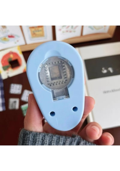Pul Delgeç Tasarım Scrapbooking Malzemesi - Pul Şekilli Delgeç Kağıt Kesici Mavi