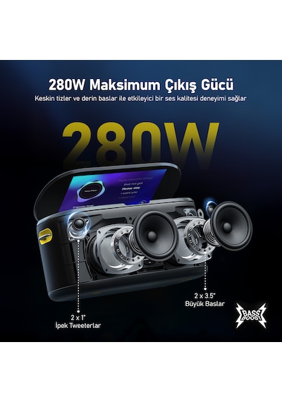 Ikarao Shell S1 280 W Karaoke Bluetooth 5.3 Hoparlör Seti