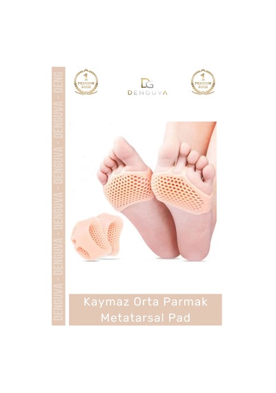 Parmakpadi Ergonomik Hava Kanallı Kaymaz Topuklu Ayakkabı Ten Rengi Jel Orta Parmak Metatarsal Pad