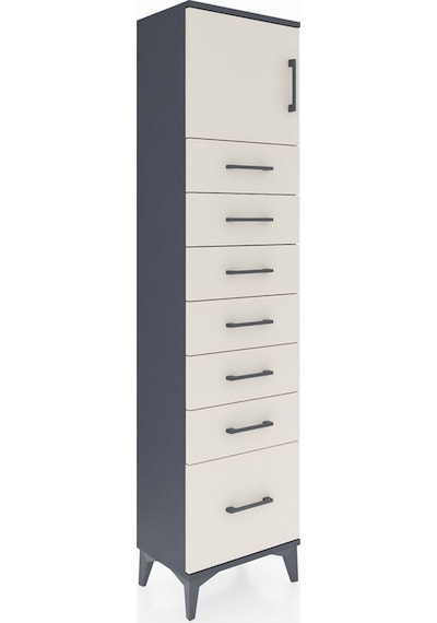 Arges Dolap Tek Raflı 7 Çekmeceli Tek Kapaklı 44x30x182 Antra... Antrasit Arges Dolap Tek Raflı 7 Çekmeceli Tek Kapaklı 44x30x182 Antra... Antrasit