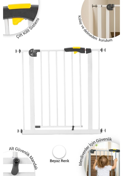 Wellgro Pro 75-80 Cm Çocuk Güvenlik Kapısı, Merdiven Kapısı Ve Korkuluk