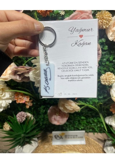 Uv Baskı Anahtarlık Söz, Nişan, Nikah, Düğün, Kına 10 Adet Şeffaf