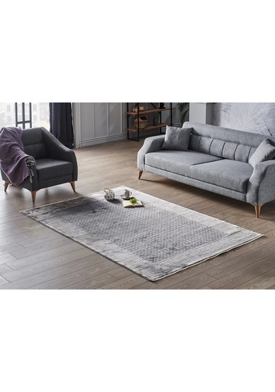 Hoom Rugs Bomonti Mhl 01 Antrasit Gold Viskon & Akrilik Modern Salon Halısı Antrasit - Gold