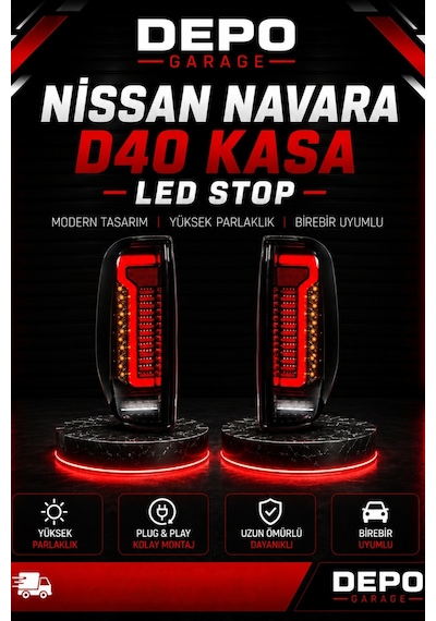 Nissan Navara D40 Kasa Uyumlu Smoke Led Stop - Birebir Uyumlu Yüksek Parlaklık Navara Stop