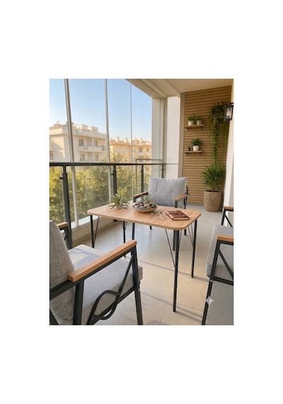 Rüya Model, Balkon, Bahçe, Cafe, Balkon Takımı, Oturma Grubu, Metal Kanepe, Balkon Mobilyası 2 1 1 50x90 Masalı