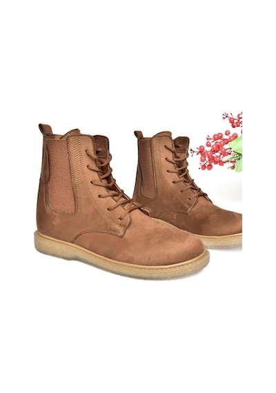 Fox Shoes R374961902 Taba Süet Yanı Lastikli Klasik Kadın Bot Taba