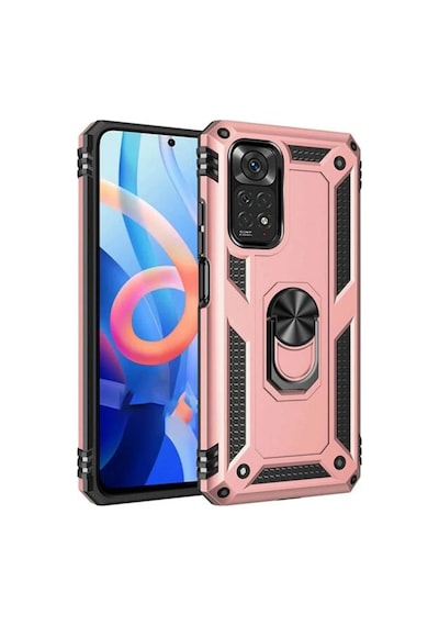 Xiaomi Redmi Note 12s Uyumlu Kılıf Sofya Yüzüklü Silikon Kapak - Rose