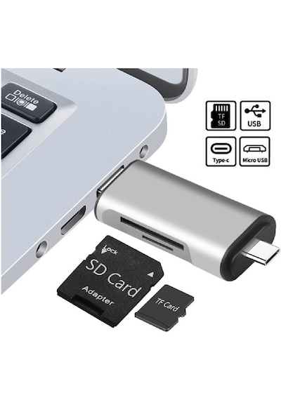 Type C Usb Kart Okuyucu Micro Sd Card Reader Çevirici Dönüştürücü