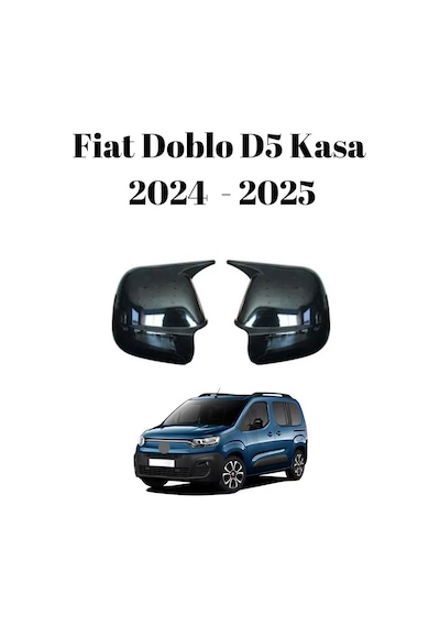 Fiat Doblo D5 Kasa 2024 2025 Uyumlu Yarasa Batman Ayna Kapağı Takımı Piano Black Parlak Siyah
