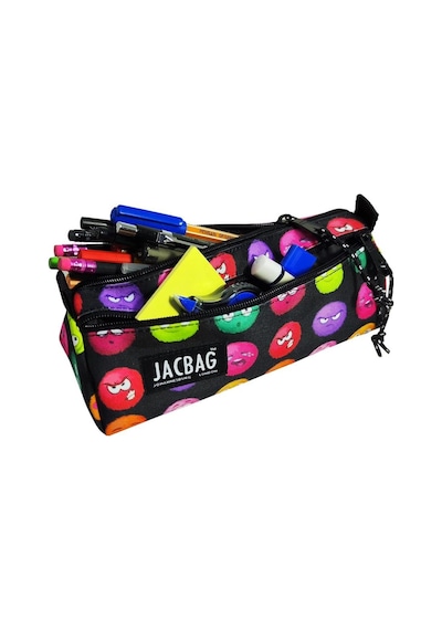 Jacbag Dual Prime İki Bölmeli Üçgen Emoji Çok Renkli Kadın/kız Çocuk Kalem Çantası Çok RENKLİ