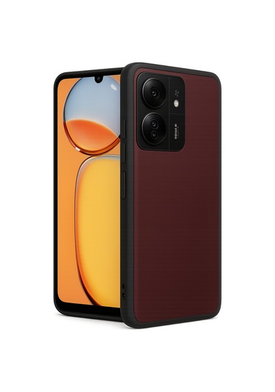 Xiaomi Redmi 13c Uyumlu Kılıf Aras Deri Kapak - Bordo