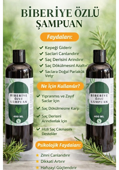 Herbliss Biberiye Saç Bakım Şampuanı Dökülmeye Karşı Sağlıklı Saç Uzatan Onarıcı Besleyici 400 Ml