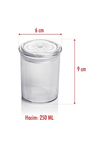 6'lı Barok Yuvarlak Baharat Kavanoz Seti & Saklama Kabı & Erzak Kabı 6 250 Ml