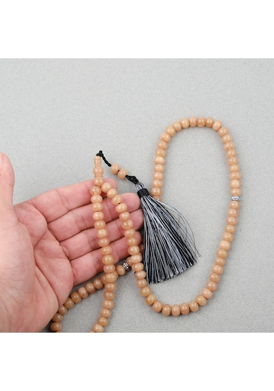 Kehribar 99luk Tekerlek Kesim 9x6.5mm Namaz Tesbihi
