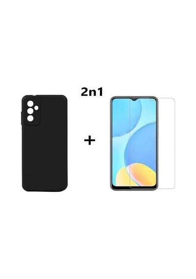 Samsung Galaxy A04s Kılıf Silikon Darbelere Karşı Korumalı Kapak Ve Tamperli Cam Ekran Koruyucu