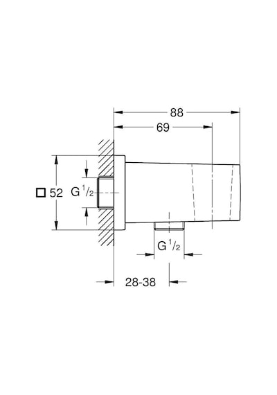 Grohe 1/2 Çıkış Açısı, Sabit Duvar Askısı, Telefon, Euphoria Cube Diğer
