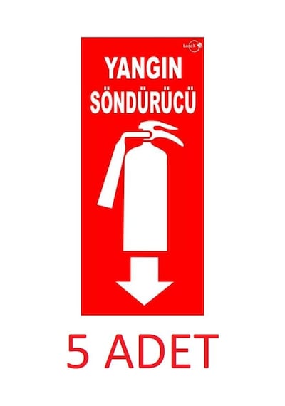 5 Adet Fosforlu Yangın Tüpü Söndürme Cihazı Levhası