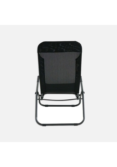 Katlanabilir Siyah Şezlong 136 x 61 x 102 cm
