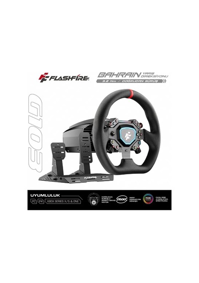 Flashfire G103 Bahrain 3.2 Nm Direct Drive Profesyonel Oyuncu Direksiyonu + Hassas Pedal Seti - Türkiye Lansmanı Euas Güvencesiyle