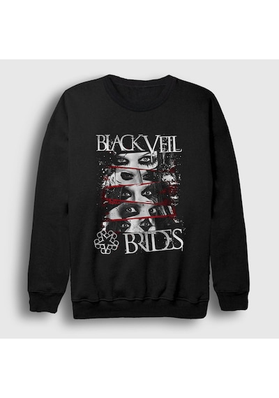 Presmono Unisex Eyes Black Veil Brides Sweatshirt Siyah
