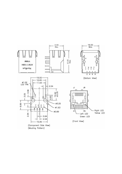 Trafolu RJ45 Ethernet Soketi HY911108H