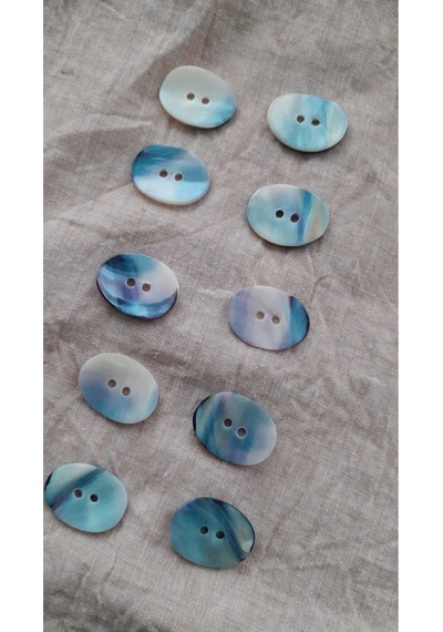 Doğal Hakiki İnci Midye Kabugu Düğme 12x17 Mm 12 Adet