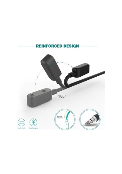 Huawei Honor Band 7 İle Uyumlu Akıllı Saat İçin Manyetik Usb Şarj Kablosu Honor Band 7 İle Uyumlu Kablo Siyah Çok Renkli