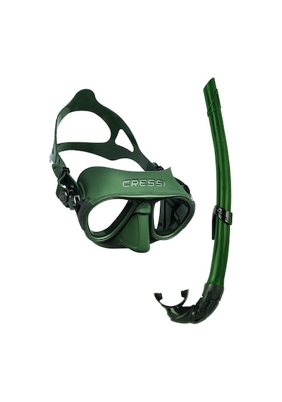 Cressi Calibro Maske Corsica Şnorkel Seti Yeşil Tek Renk