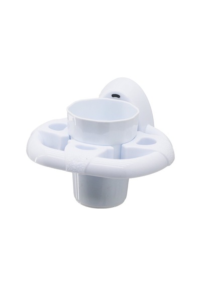 Qlux L-00617 Deco Diş Fırçalık - Beyaz Plastik Yapışkanlı Duvara Monte
