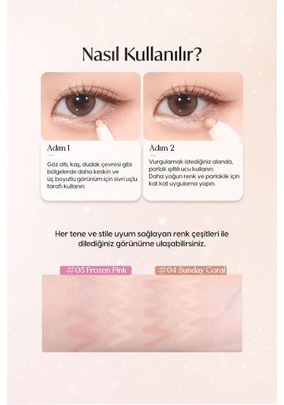 Peripera Sugar Twinkle Duo Eye Stick 05 Frozen Pink