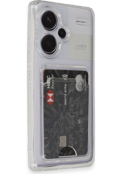 Kvy Xiaomi Redmi Note 13 Pro Plus 5g Kamera Korumalı Kartlıklı Setra Şeffaf Silikon Kılıf