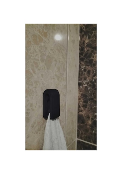 2 Li 3d Baskı Modern Siyah Havlu Askısı Dayanıklı Banyo,mutfak Havluluk-duvar Tipi Kaymaz Siyah
