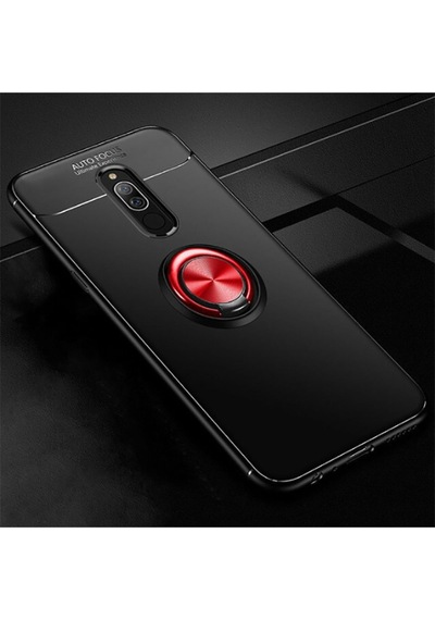 Xiaomi Redmi 8 Kılıf Zore Ravel Silikon Kapak Siyah-Kırmızı